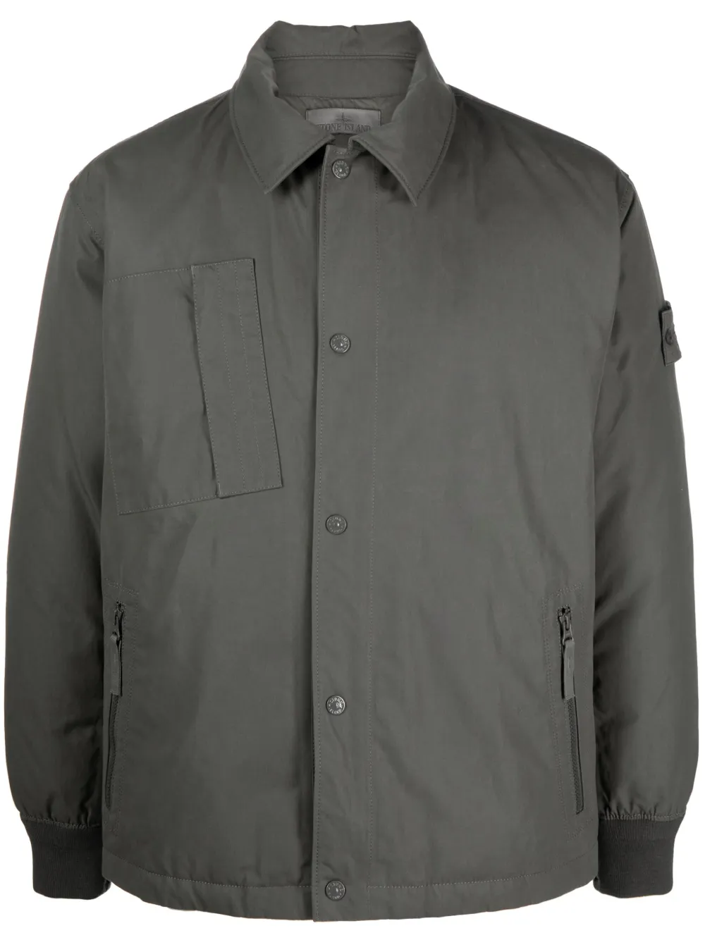 

Куртка-рубашка с нашивкой Compass Stone Island, серый