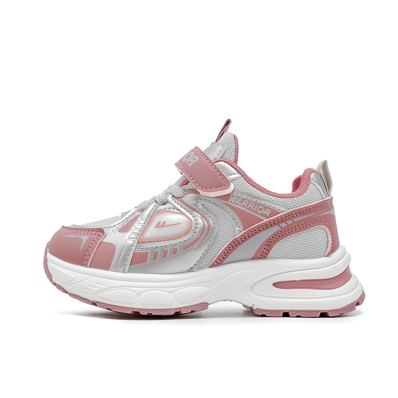 

Детские кроссовки для бега с амортизацией, поддержкой баланса и устойчивостью к скольжению и истиранию WARRIOR, розовый серебро серый