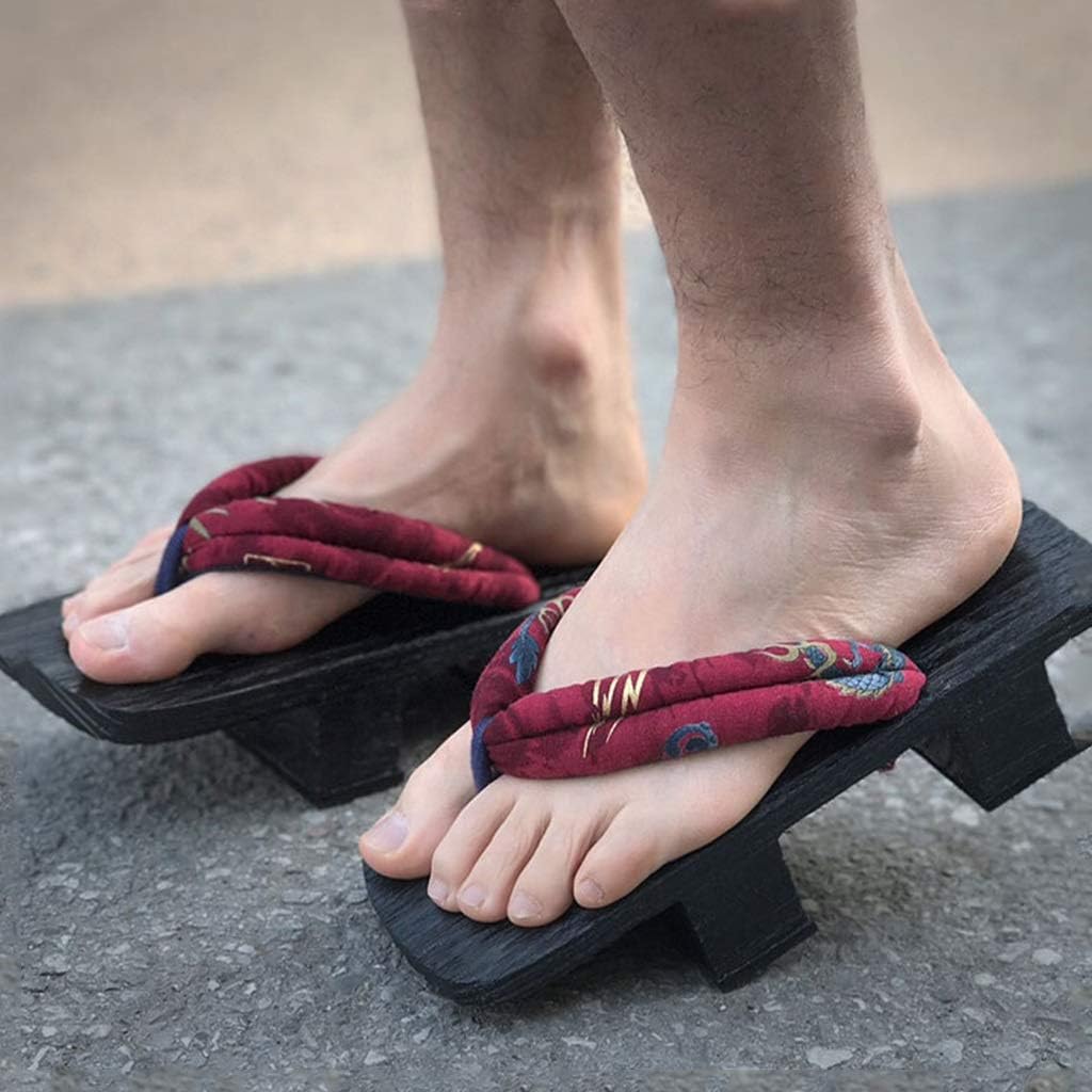 

Мужские тапочки YXCKG, деревянные сандалии гета, мужские шлепанцы, традиционные японские тапочки для взрослых, традиционные японские тапочки на высоком каблуке с двумя зубцами для мужчин и женщин, EUR42-43 D