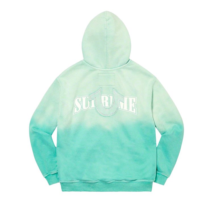 Толстовка Supreme x True Religion Zip Up Hooded Sweatshirt 'Aqua', синий — фото 2