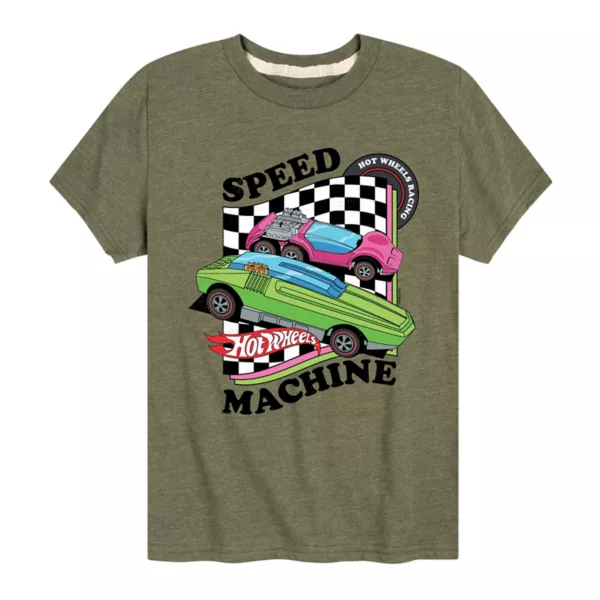 

Футболка с принтом "Speed machine" для мальчиков 8-20 Hot Wheels, цвет heathre green