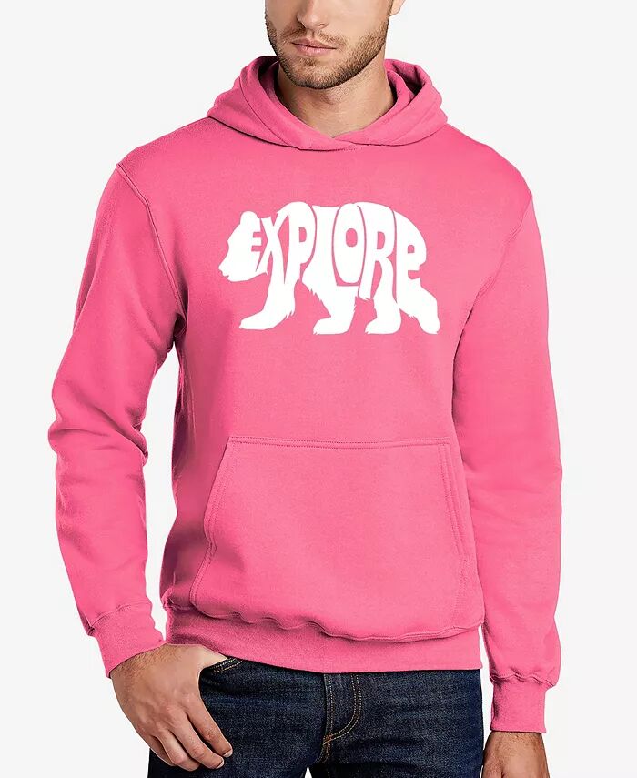 

Explore - Мужская толстовка с капюшоном Word Art LA Pop Art, розовый