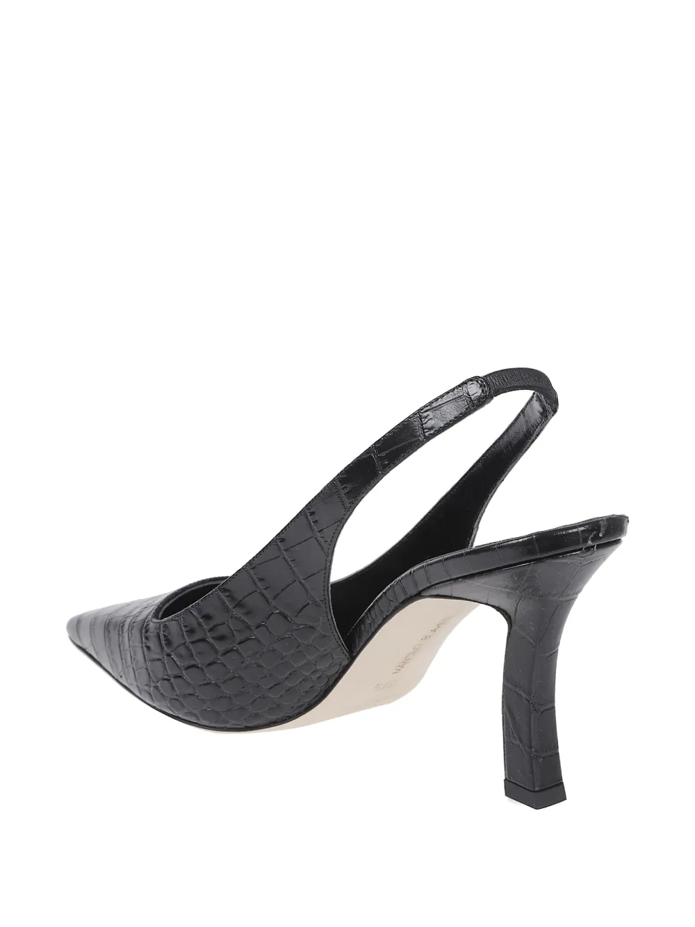 Туфли-лодочки с открытой пяткой на каблуке 90 мм Manolo Blahnik, черный — фото 3