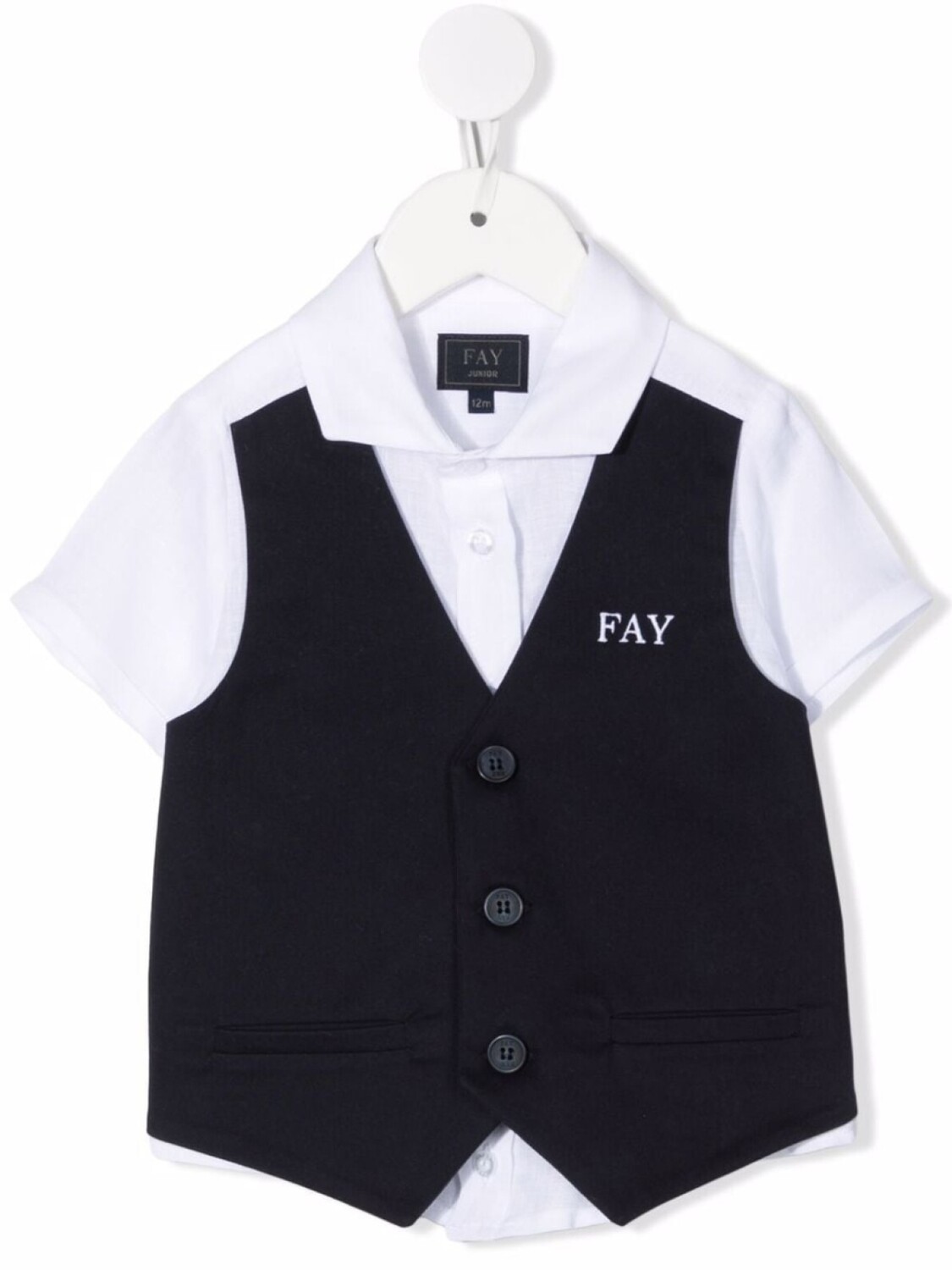 

Fay рубашка с вышитым логотипом, белый