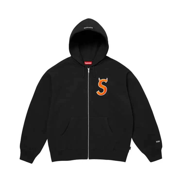 Толстовка Supreme Devil S Logo на молнии с капюшоном, черная