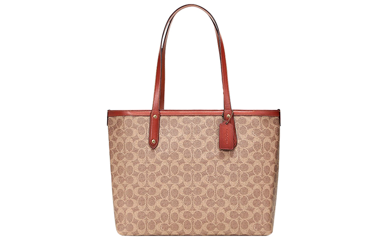 

COACH Сумка-шоппер Central Canvas с кожаными вставками, женская коричневая