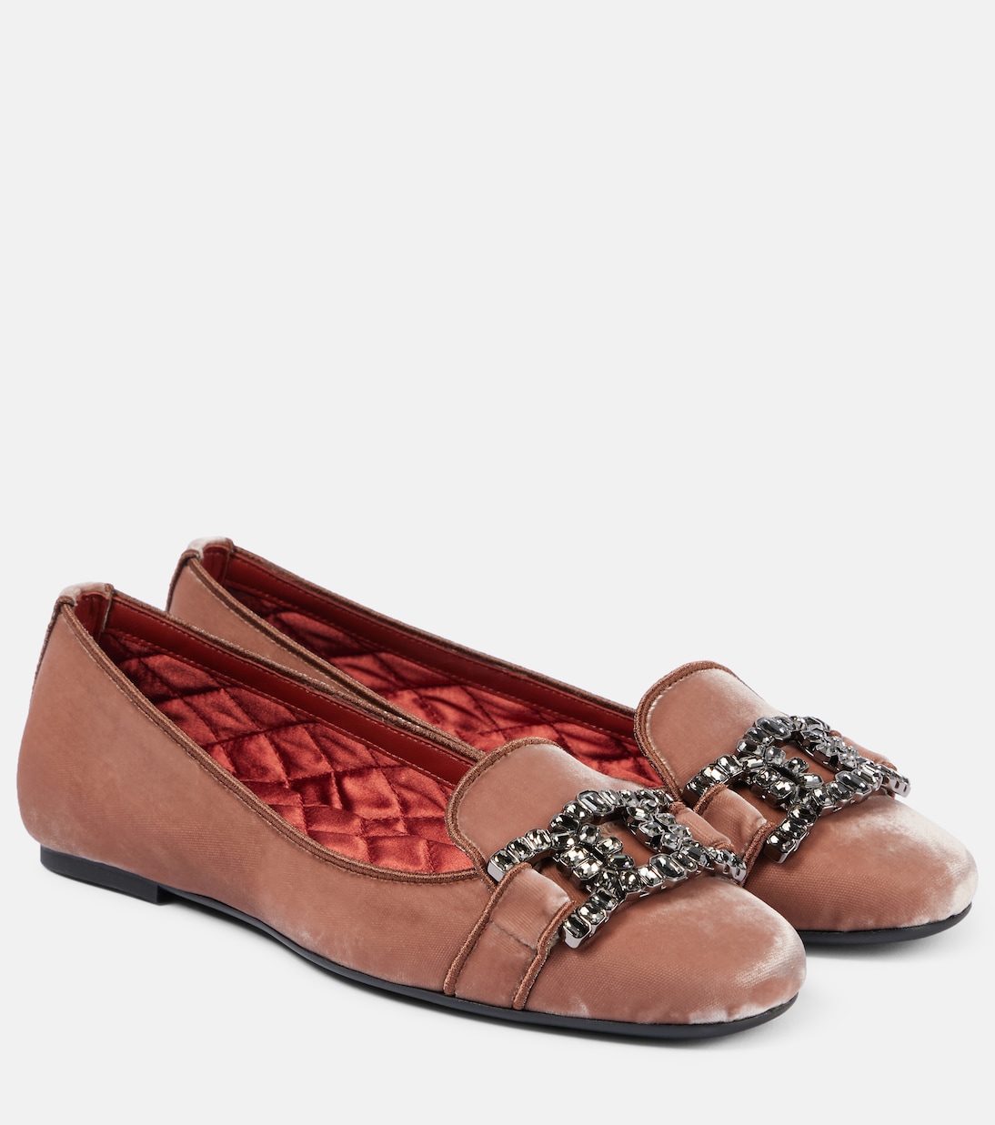 Бархатные балетки Кейт с декором Tod's, Rosa Kiss