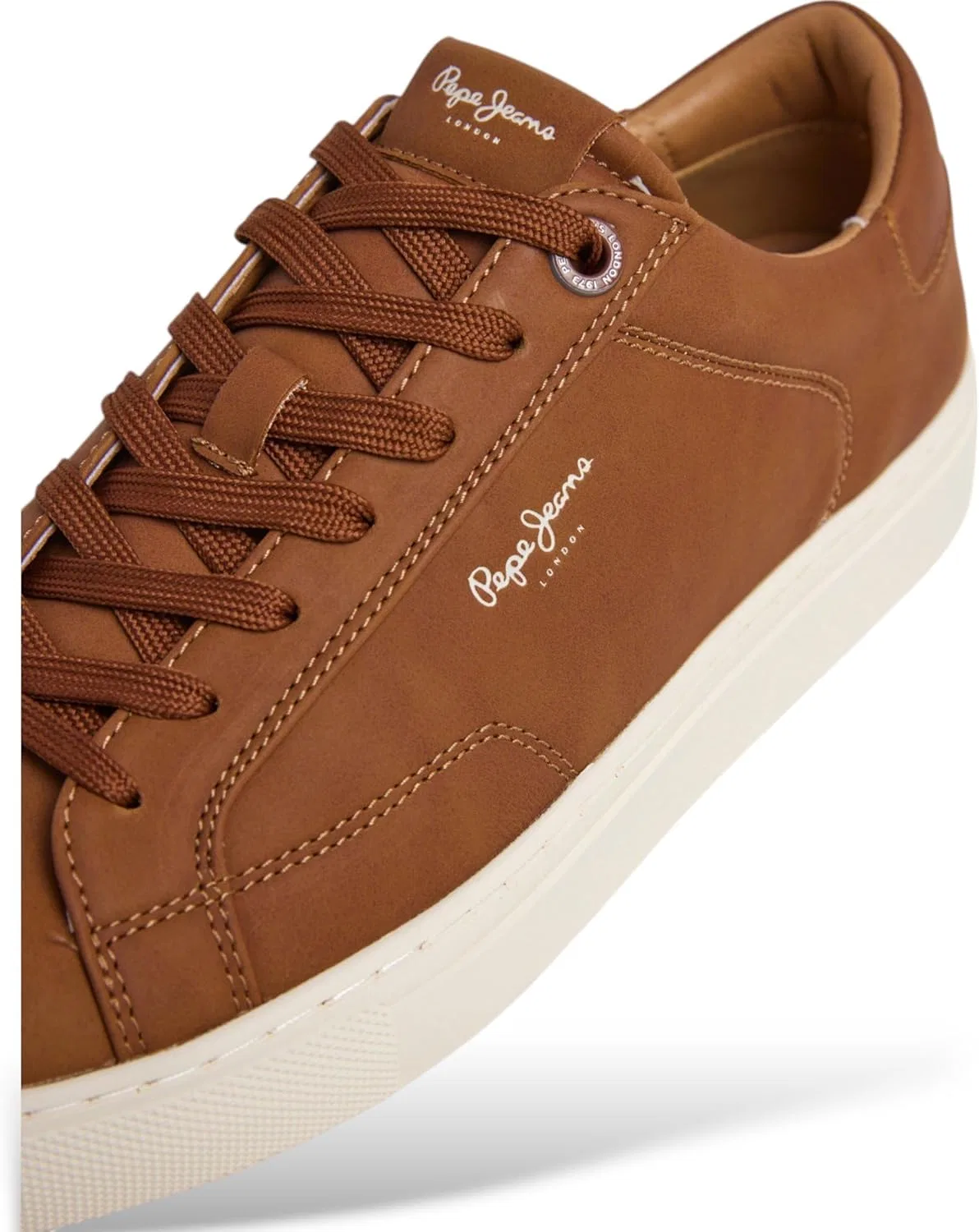 Кроссовки Pepe Jeans Joe Basic Trainers коричневые — фото 4