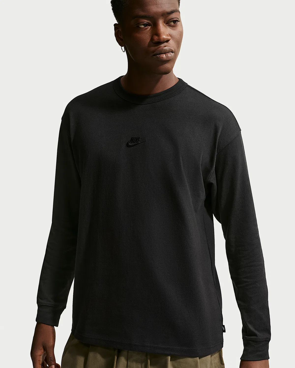 Мужская футболка с длинным рукавом Nike Sportswear Premium Essentials, Black