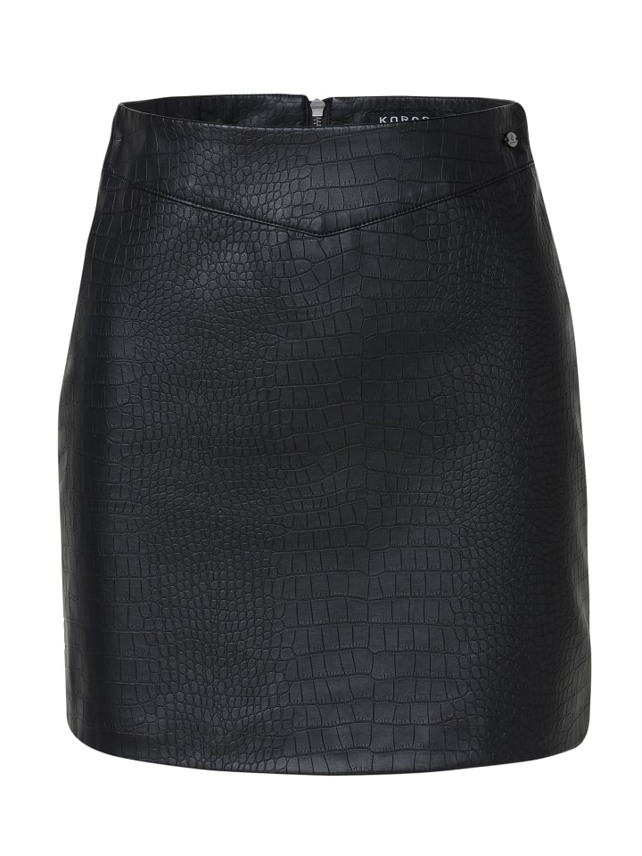

Короткая юбка из искусственной кожи ЧЕРНОГО цвета KOROSHI