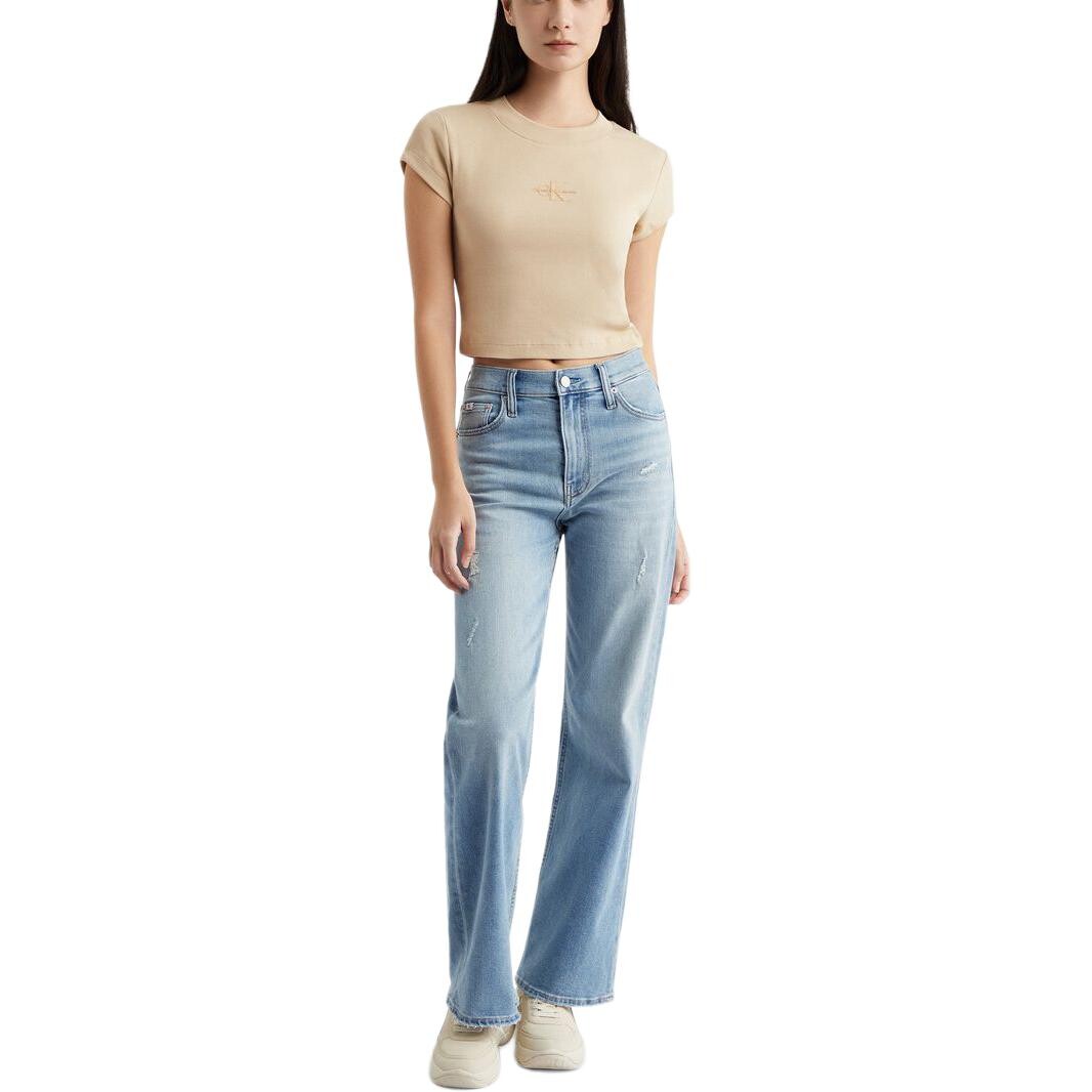 Футболка женская теплого песочного цвета Calvin Klein — фото 2