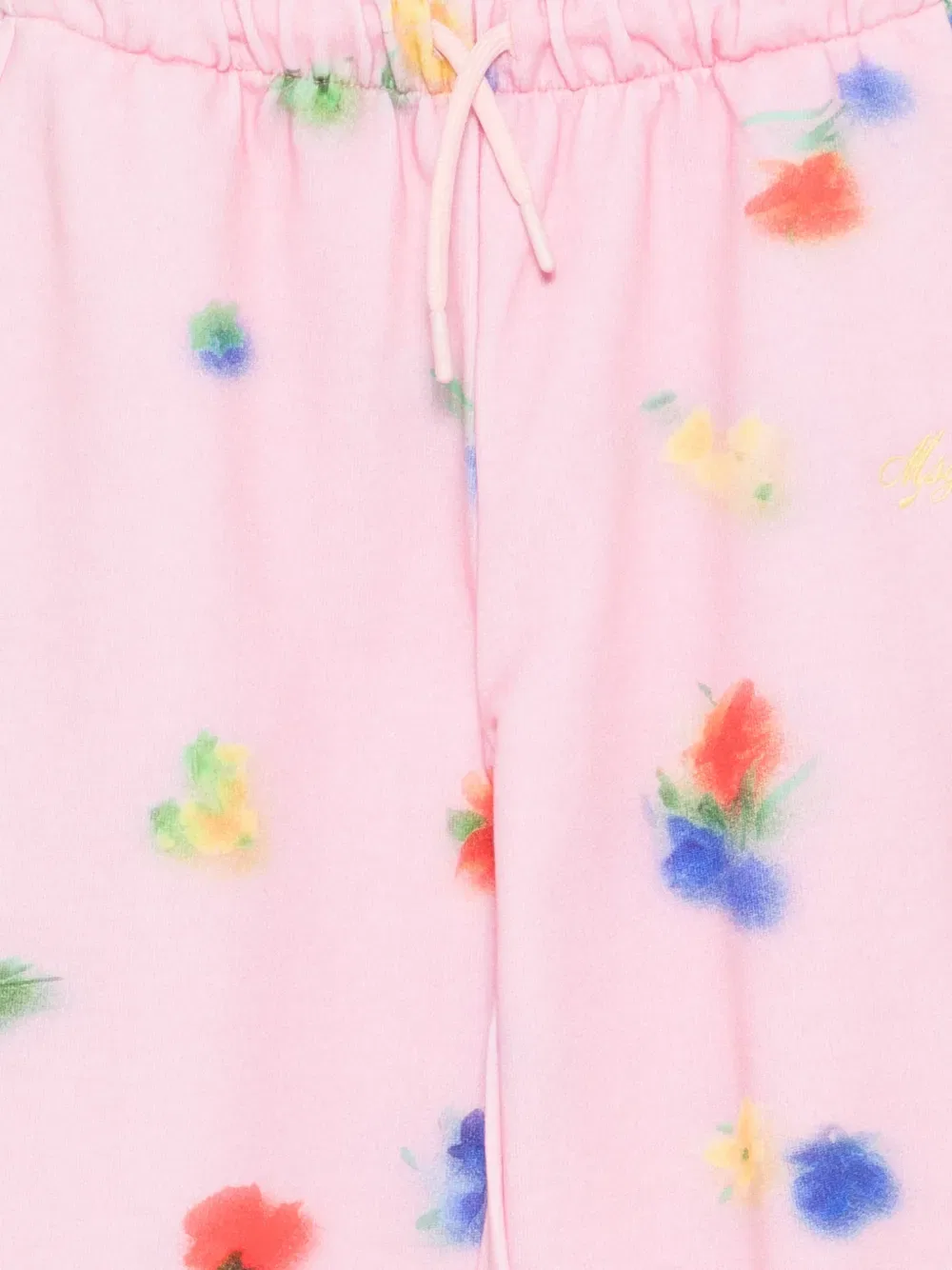 Спортивные брюки с цветочным принтом Msgm Kids, розовый — фото 3