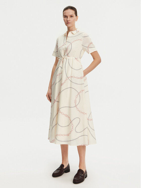 Платье-Рубашка стандартный крой Voile WW0WW46009 Tommy Hilfiger, бежевый — фото 2