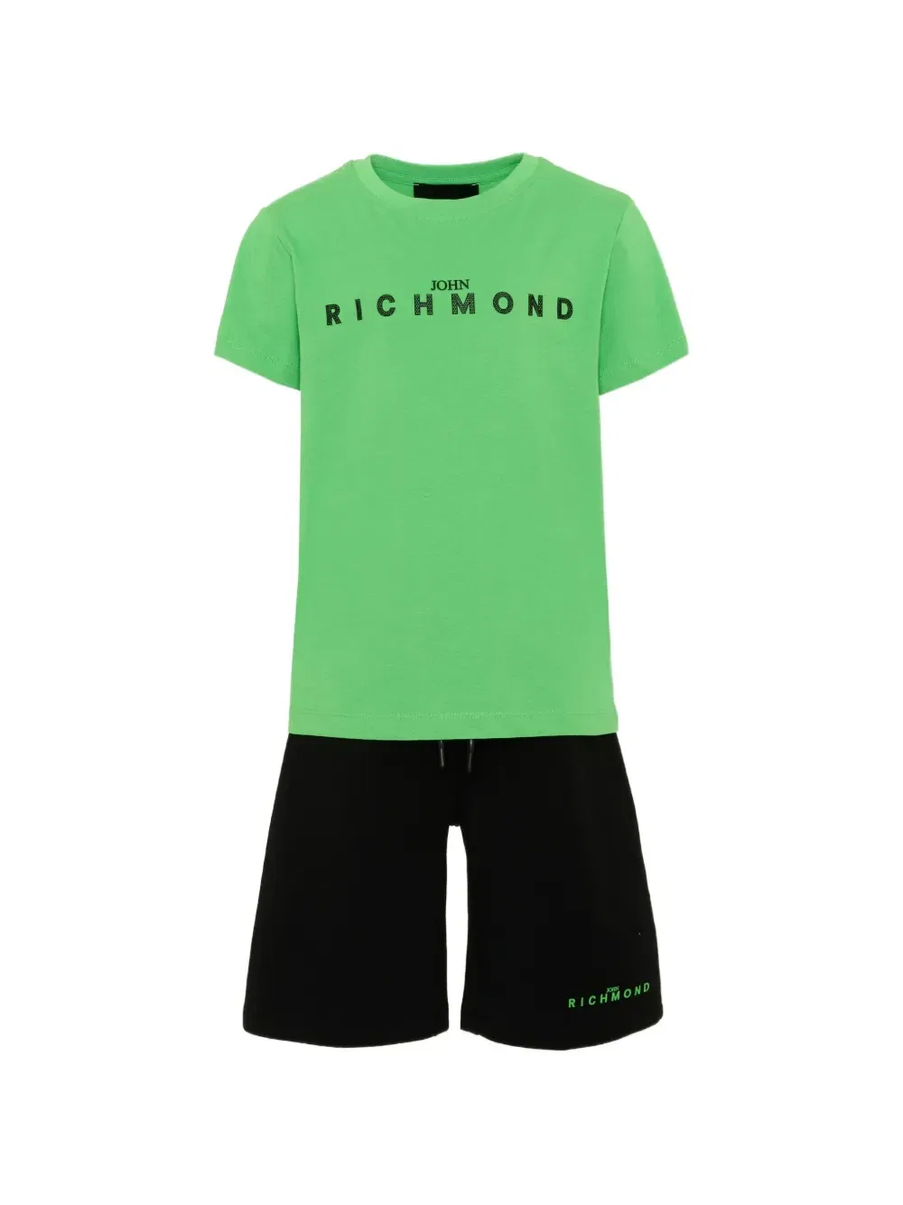 Костюм из хлопка с логотипом John Richmond Junior, зеленый