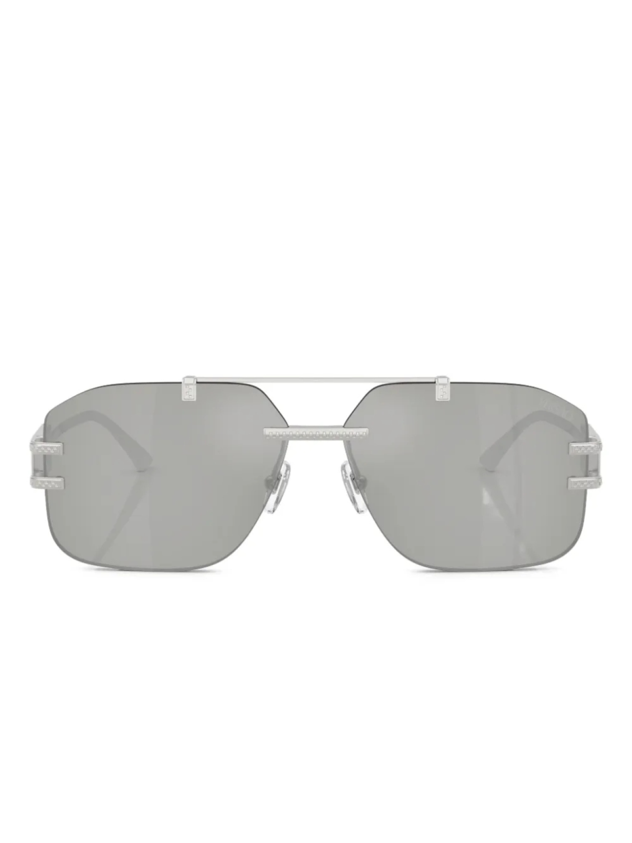 

Солнцезащитные очки в оправе «пилот» Versace Eyewear, серебряный