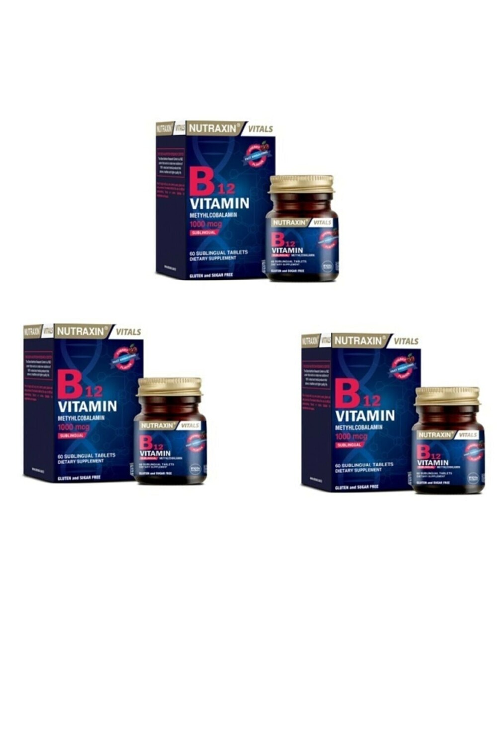 

Nutraxin Витамин B12 1000 мг 60 таблеток 3 коробки