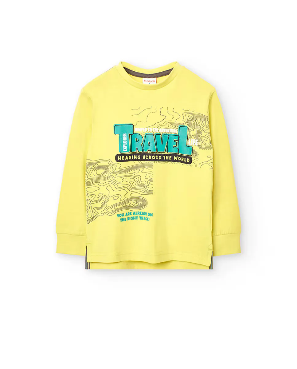 

Футболка для мальчика с длинными рукавами и круглым вырезом Boboli, жёлтый