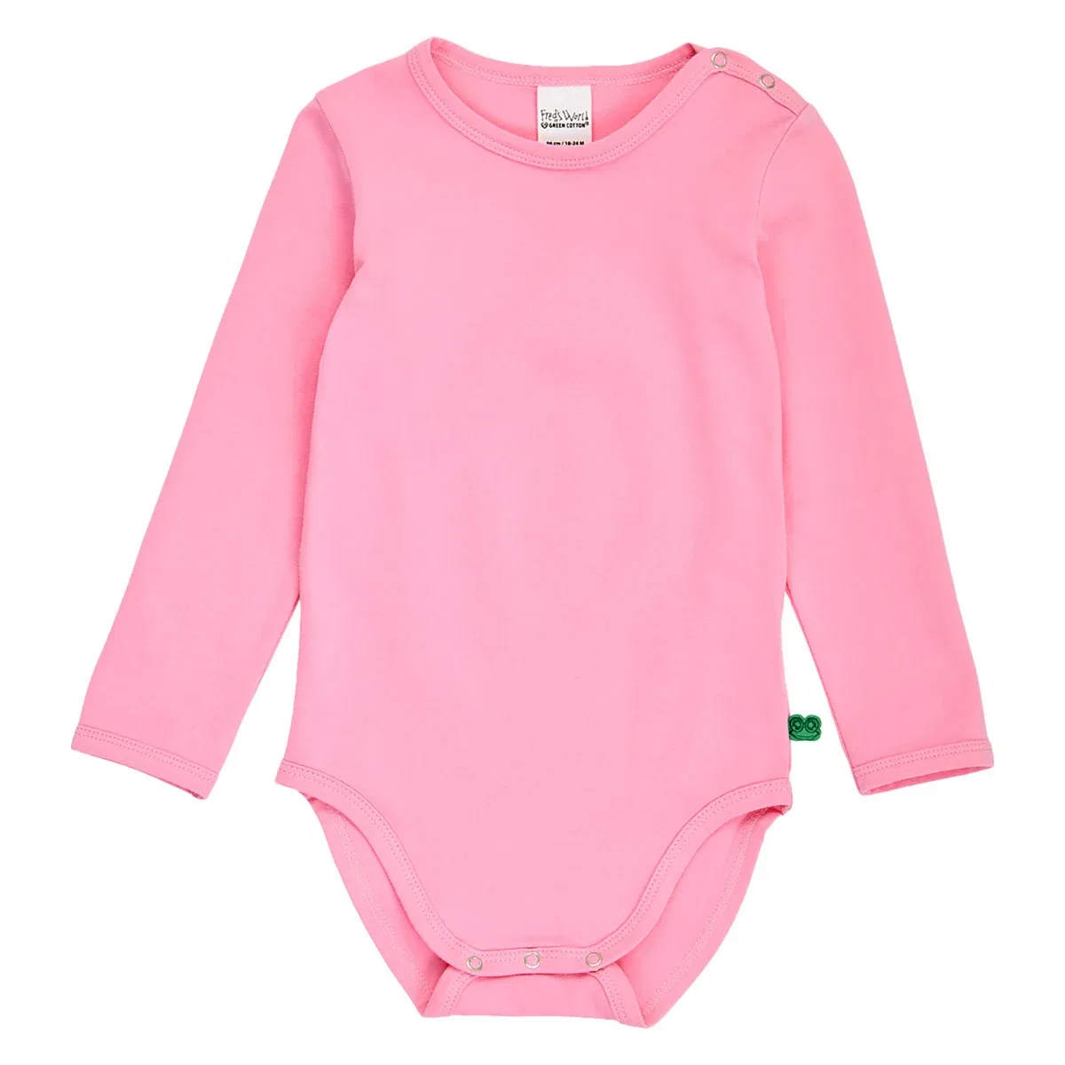 Боди с длинным рукавом, однотонный Fred´s World by GREEN COTTON, розовый