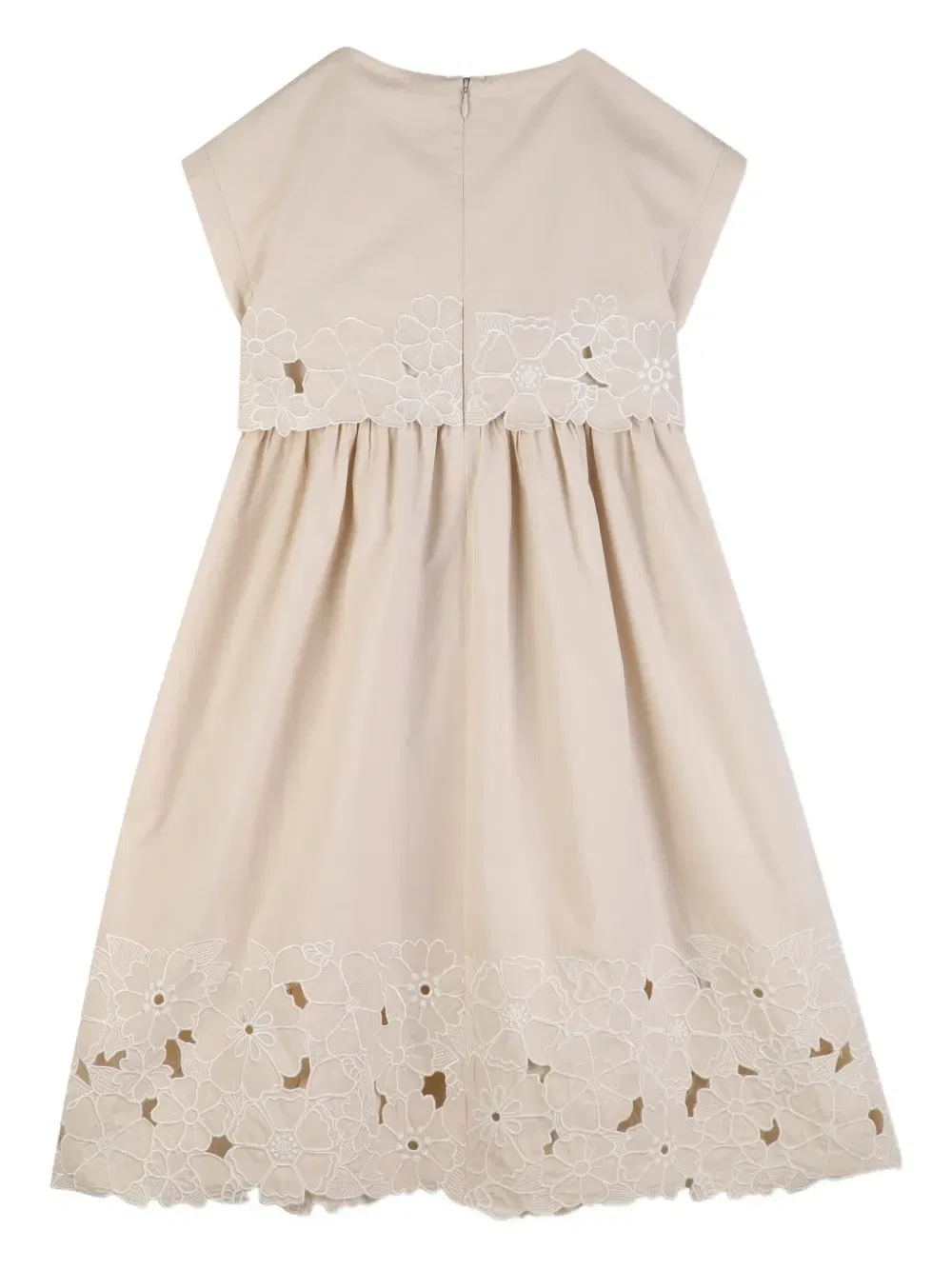 Платье с цветочной вышивкой Chloé Kids, бежевый — фото 2
