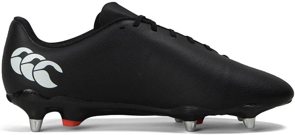 Ботинки Canterbury Herren Speed Raze Rugby-Stiefel mit weichem Boden, schnellere Beschleunigung, leichte Präzisionsstiefel, Black