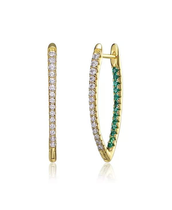 

Серьги-Кольца из стерлингового серебра с кубическим цирконием Genevive, green