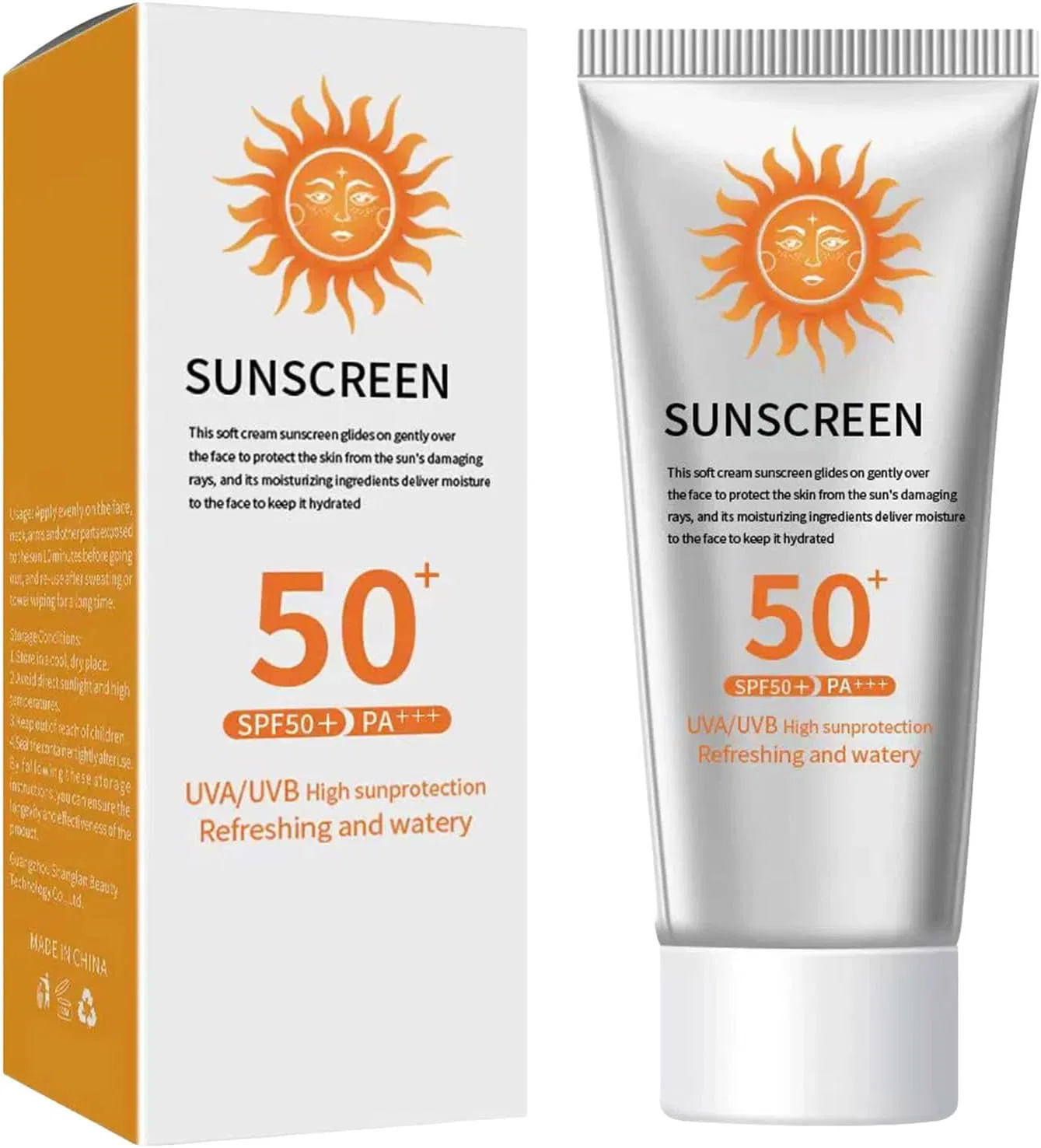 Солнцезащитный гель SPF50+ PA++++, водостойкий, бесцветный, Generic