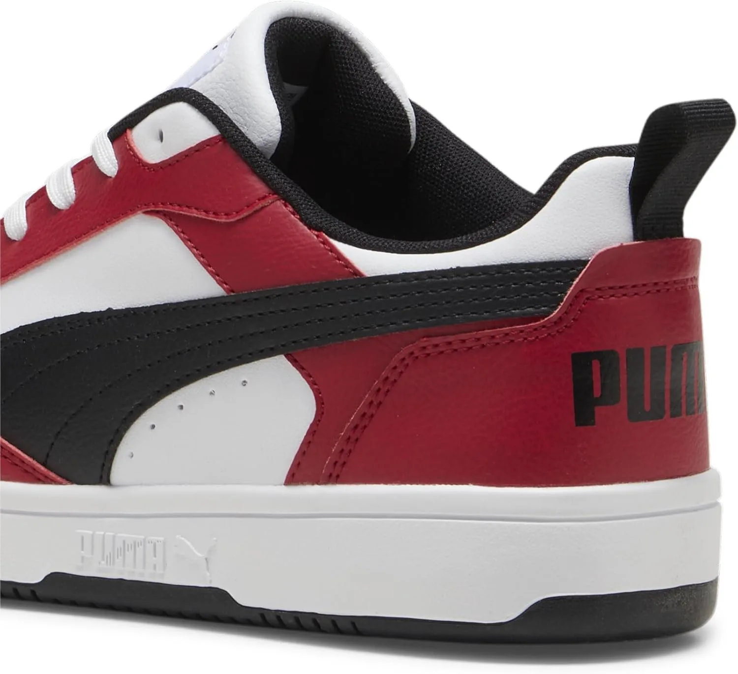 Кроссовки PUMA Unisex Rebound V6 Low, белый/черный/красный — фото 2