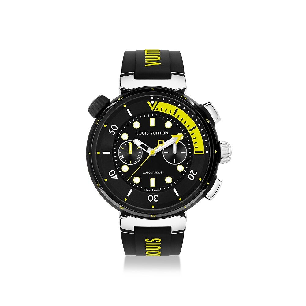 

Часы мужские Tambour Street Diver Chronograph, автоматический, 46 мм, сталь Louis Vuitton, черный