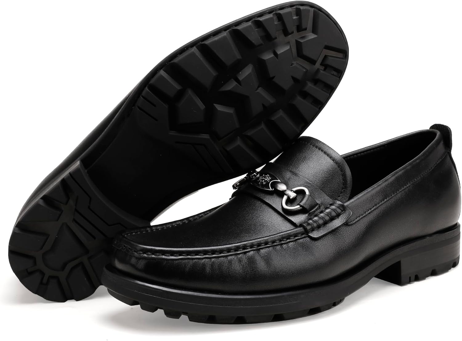 

Мужские повседневные слипоны-лоферы, классические кожаные туфли с премиальной пряжкой, мокасины с М-носом, повседневные туфли для банкетов и свадеб, слипоны-пенни лоферы Generic, черный