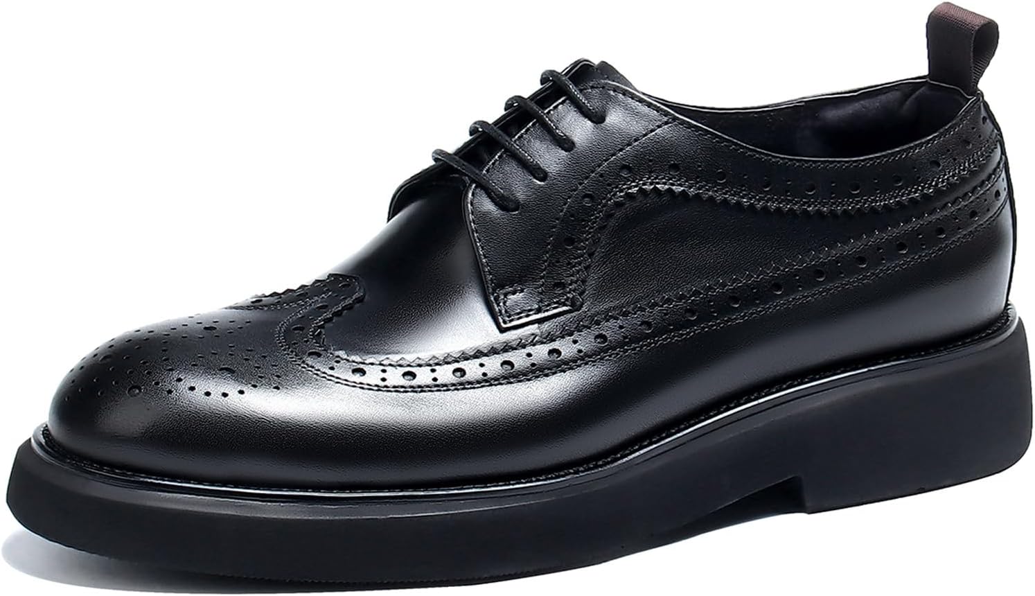 

Туфли дерби для мужчин с крыльями Броуги Мужские деловые туфли и для ежедневных поездок Гладкая кожа Подошва с амортизацией 68862 Windhana, черный