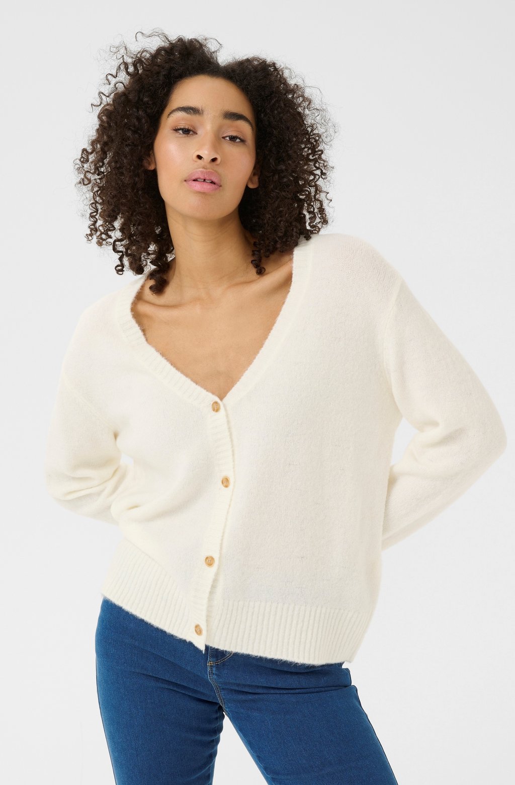 

Кардиган KAIRIS V NECK Kaffe, молочный