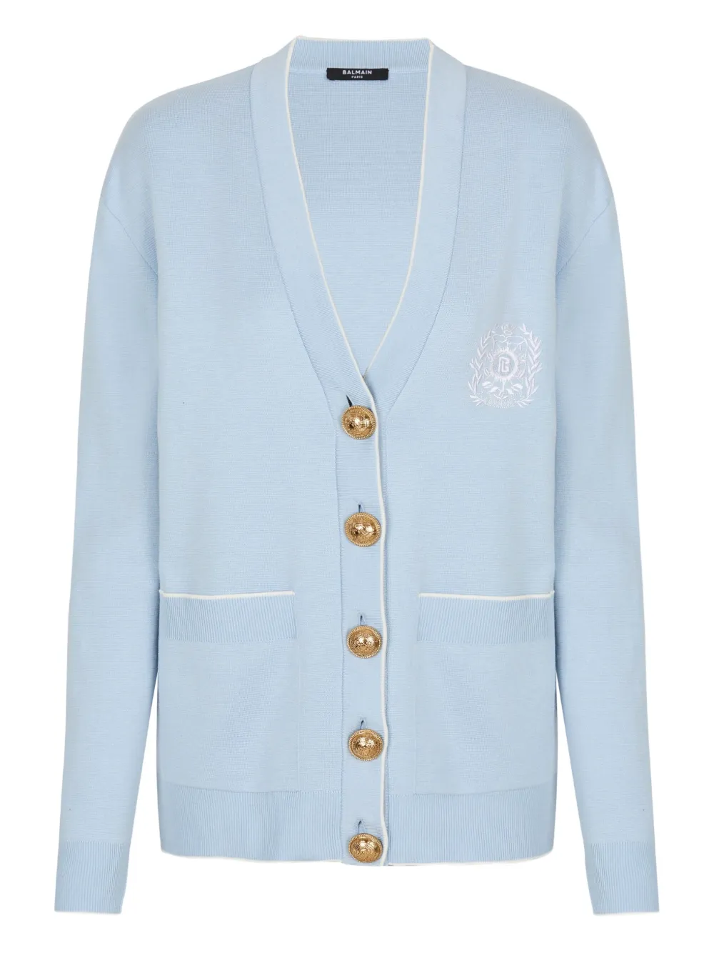 

Кардиган с эмблемой и пуговицами BALMAIN, синий