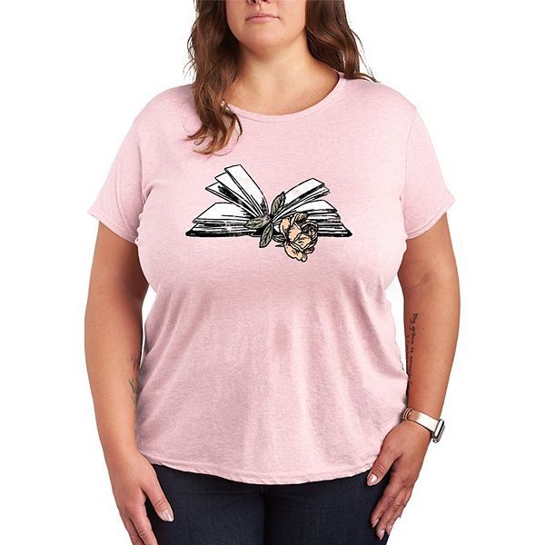 

Футболка Plus size с принтом в виде розы в книге Licensed Character, Heather Pink, Розовый, Футболка Plus size с принтом в виде розы в книге Licensed Character, Heather Pink
