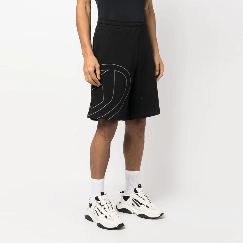 Футболка Diesel P Crow Megoval Maxi D Logo Sweat Shorts, черная — фото 4