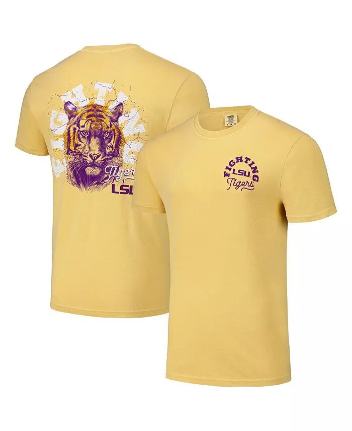 

Мужская и женская золотая футболка с логотипом LSU Tigers Hyper Local Worn Mascot Image One
