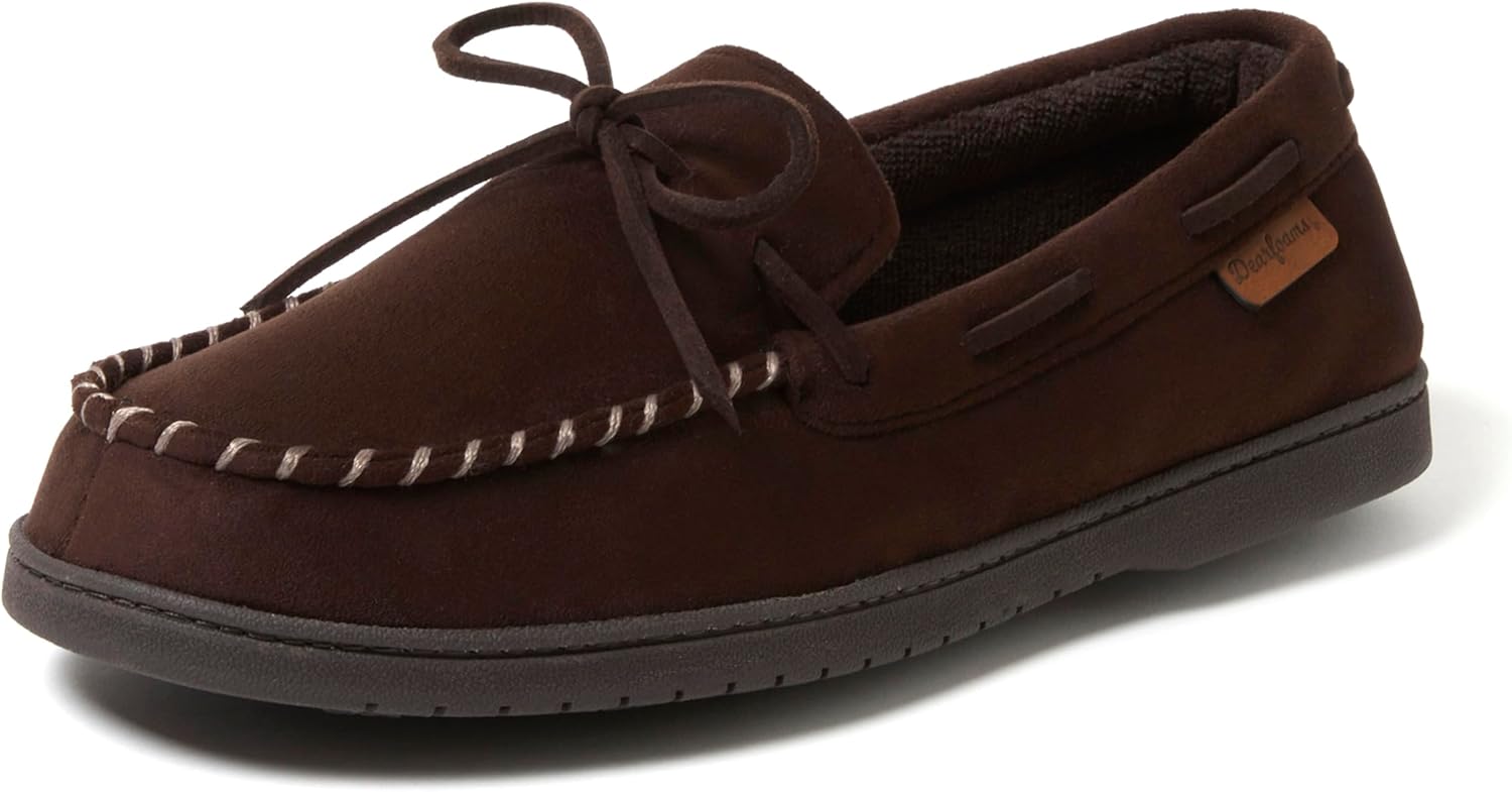 

Мужские мокасины Dearfoams из микросуэда с завязками, коричневый