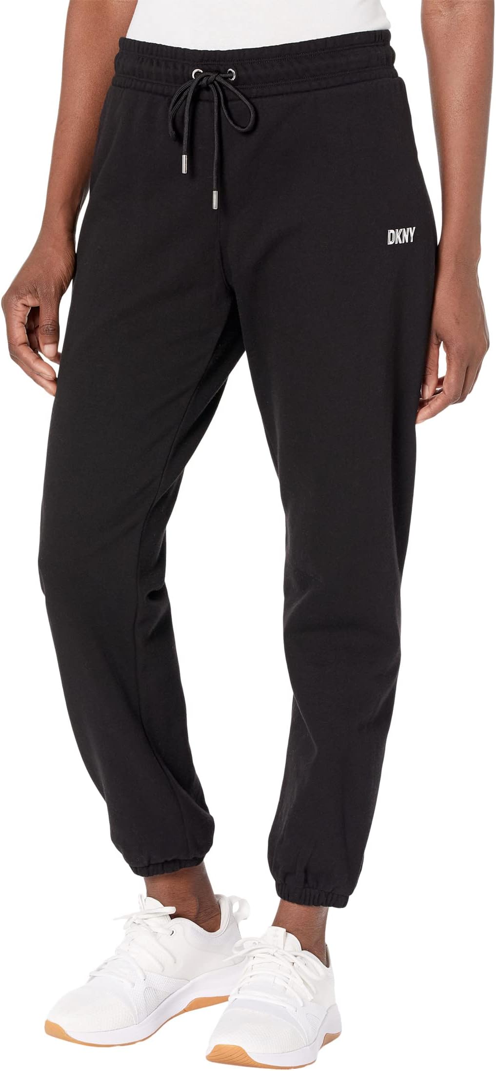 

Брюки DKNY Metallic Logo Everyday Joggers, цвет Black/Silver