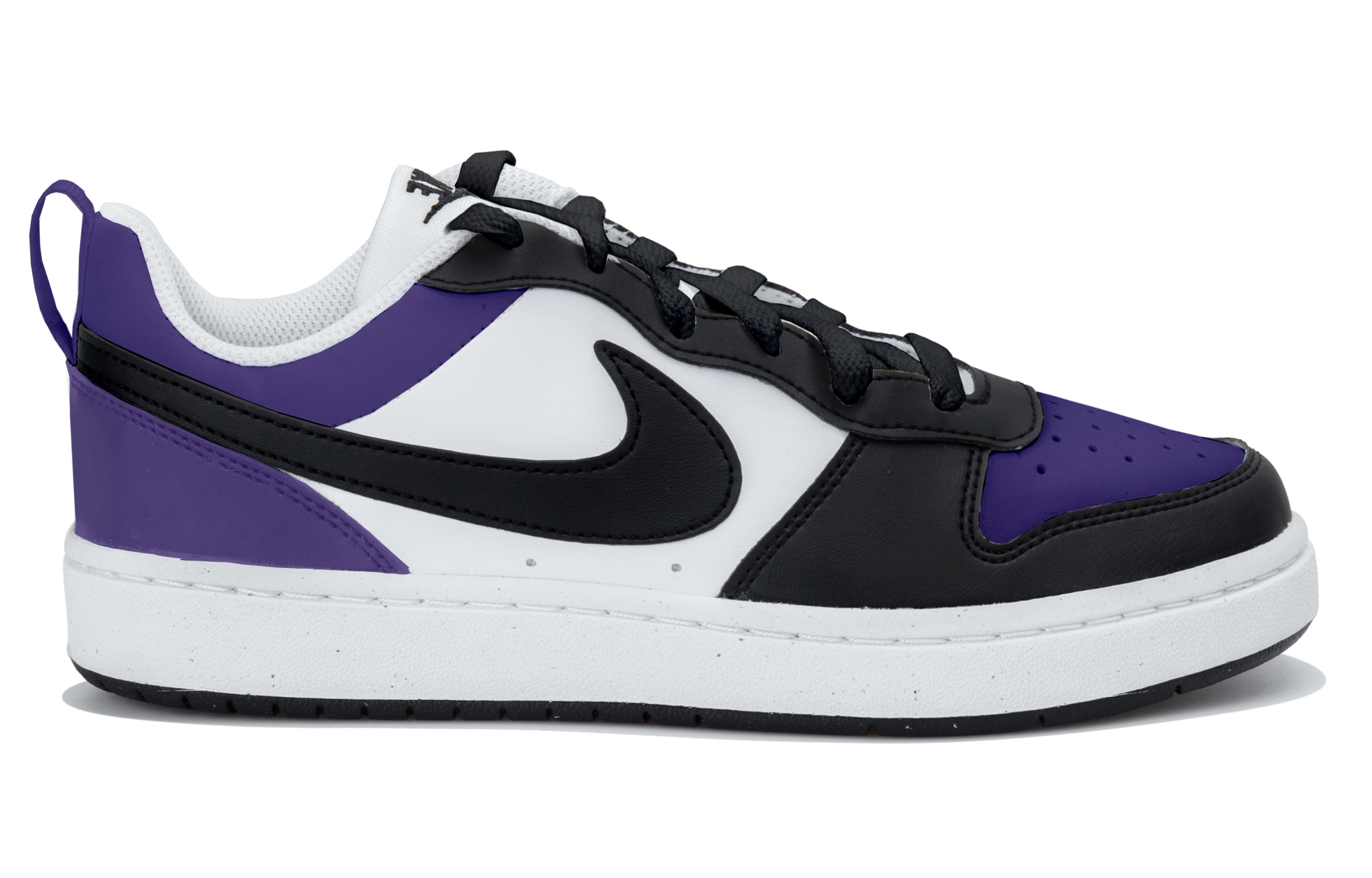 Nike Модные черно-фиолетовые низкие детские кроссовки для скейтбординга Court Borough для подростков — фото 2