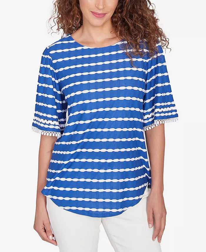 

Футболка Petite Tapered Striped с фактурной отделкой Ruby Rd., мультиколор