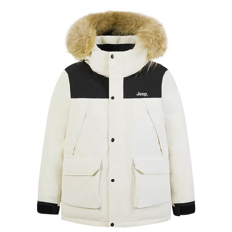 

Пуховик Unisex с капюшоном утепленный Jeep, светло-хаки