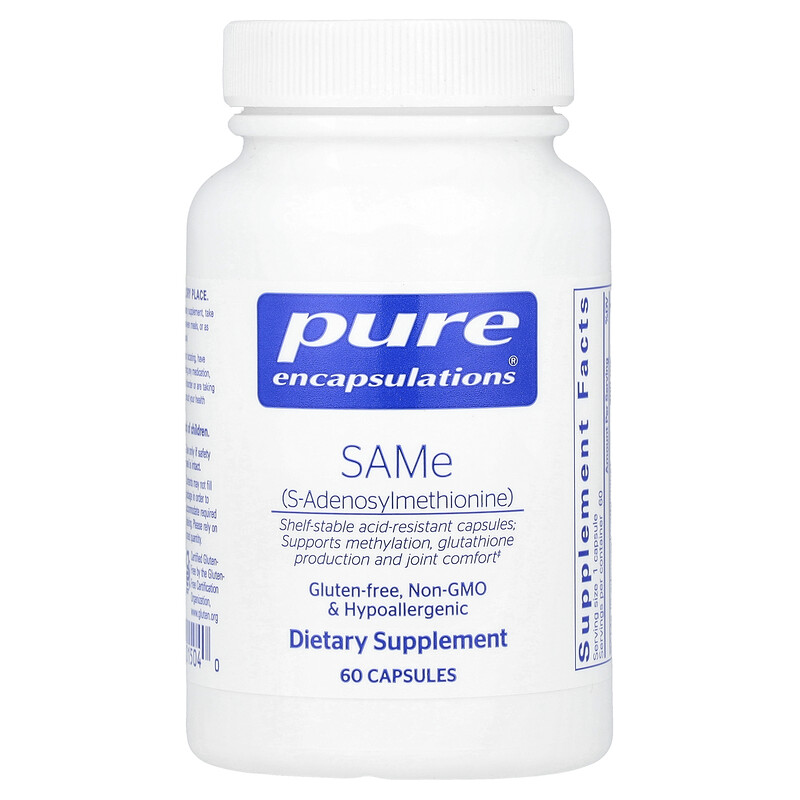 

Pure Encapsulations, SAMe (S-аденозилметионин), 200 мг, 60 капсул