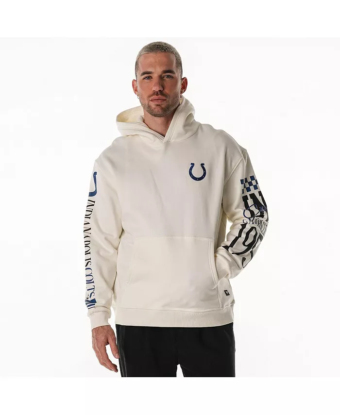 

Мужская и женская кремовая толстовка Indianapolis Colts с принтом на рукаве The Wild Collective