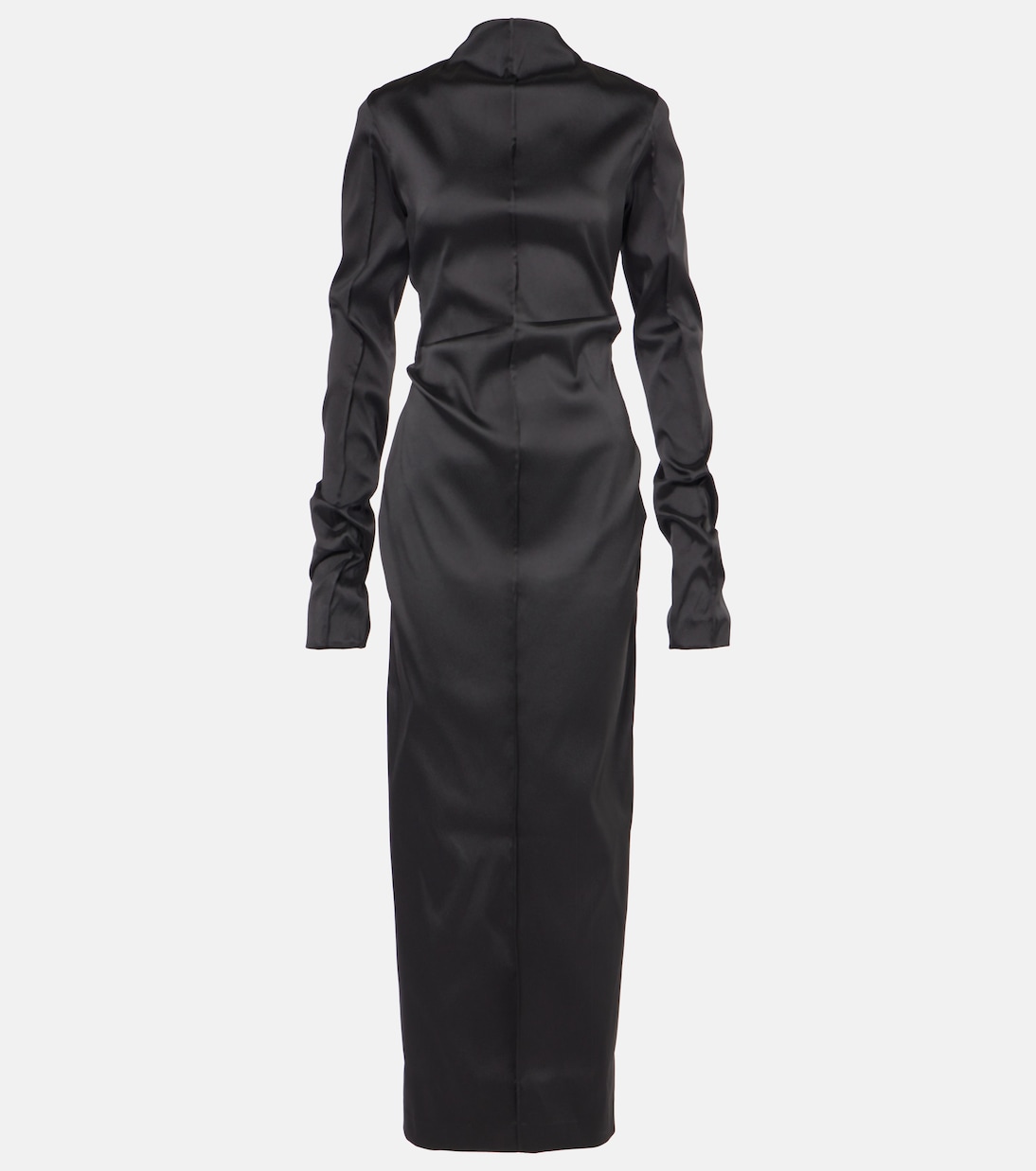 

Платье из драпированного твила Acne Studios, черный