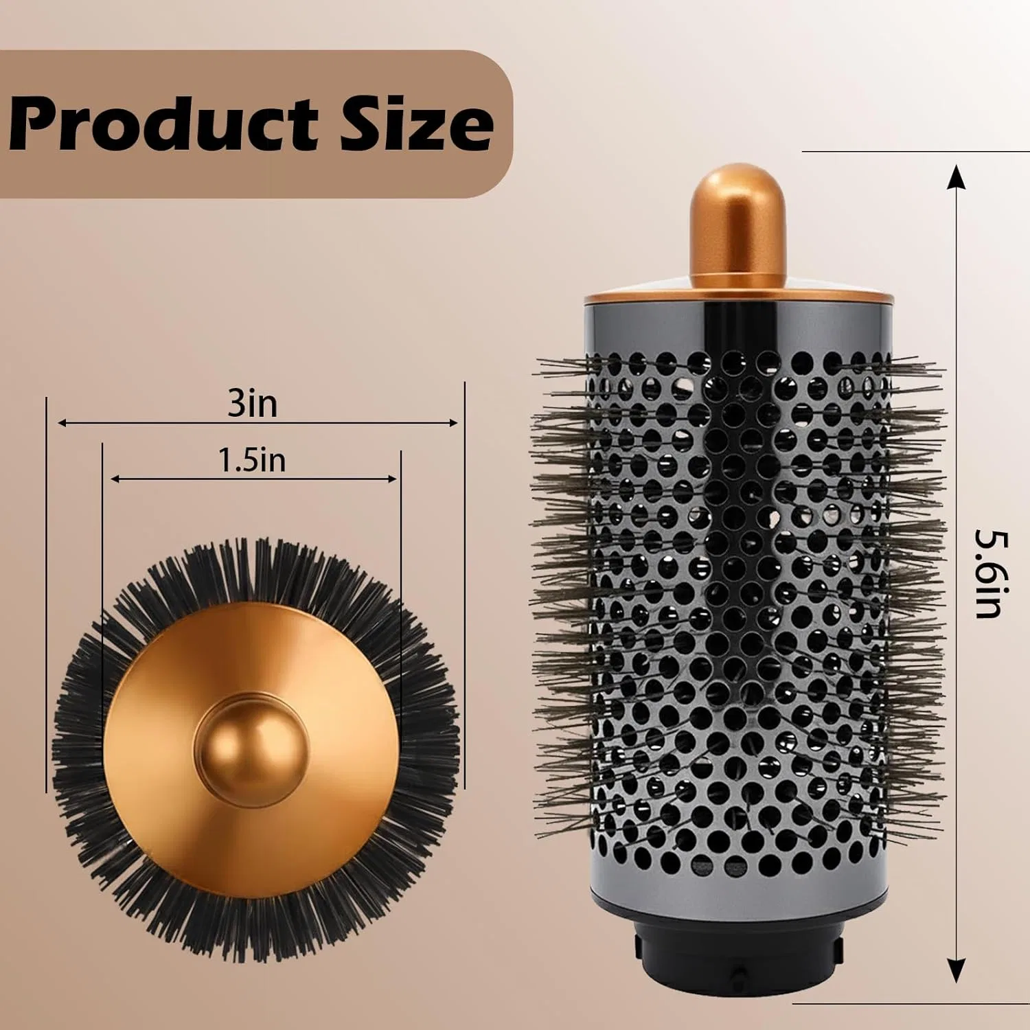 Насадка-щетка для объема для стайлера Dyson Airwrap ‎Cotisda, Copper Round Volume Brush — фото 2