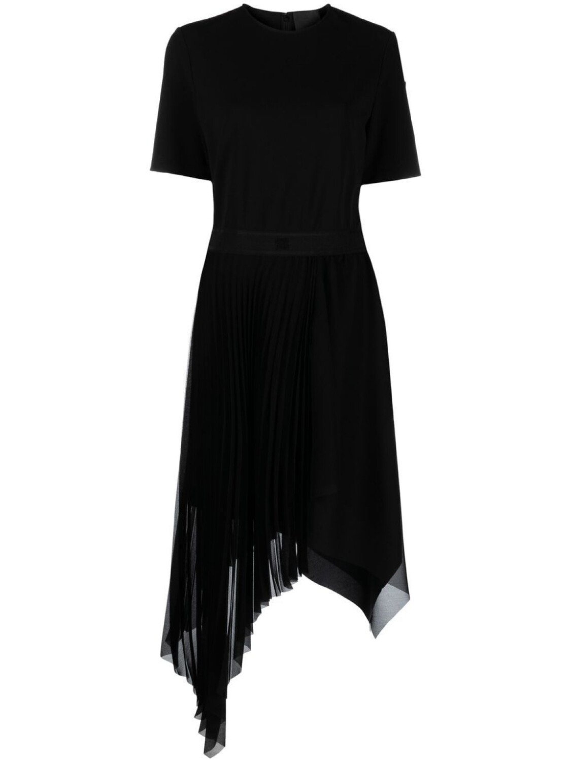 

Givenchy плиссированное платье миди асимметричного кроя, черный
