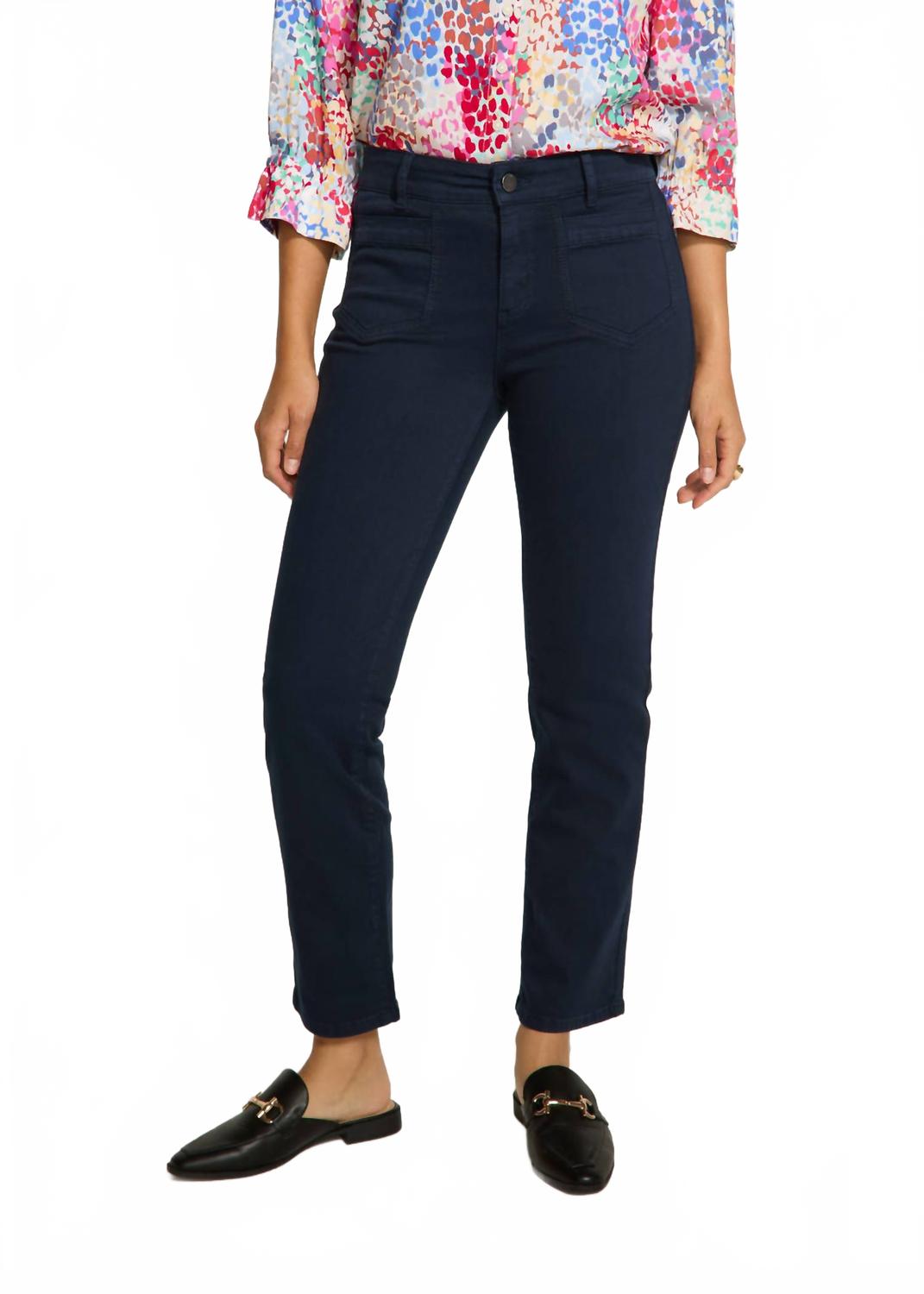 

Прямые джинсовые брюки Christina темно-синего цвета FDJ