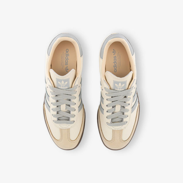 Кроссовки Adidas Samba OG из натуральной кожи, кремовый / серый — фото 2