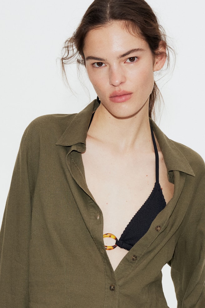 

Блузка из льняной смеси H&M, зеленый