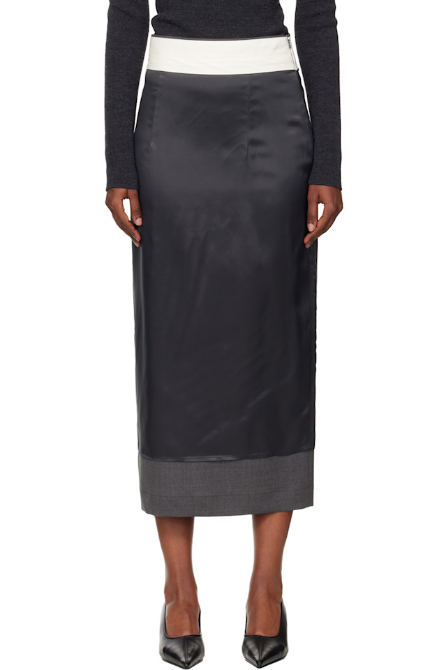 

Róhe Серая юбка миди, вывернутая наизнанку