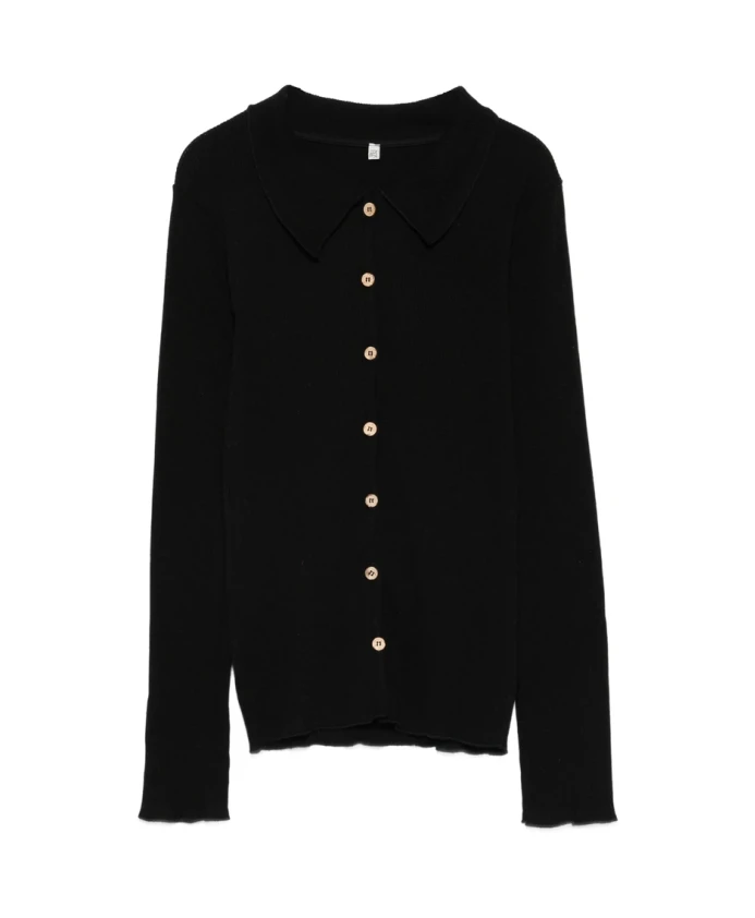 

Черный ребристый свитер с высоким воротником Baserange, черный